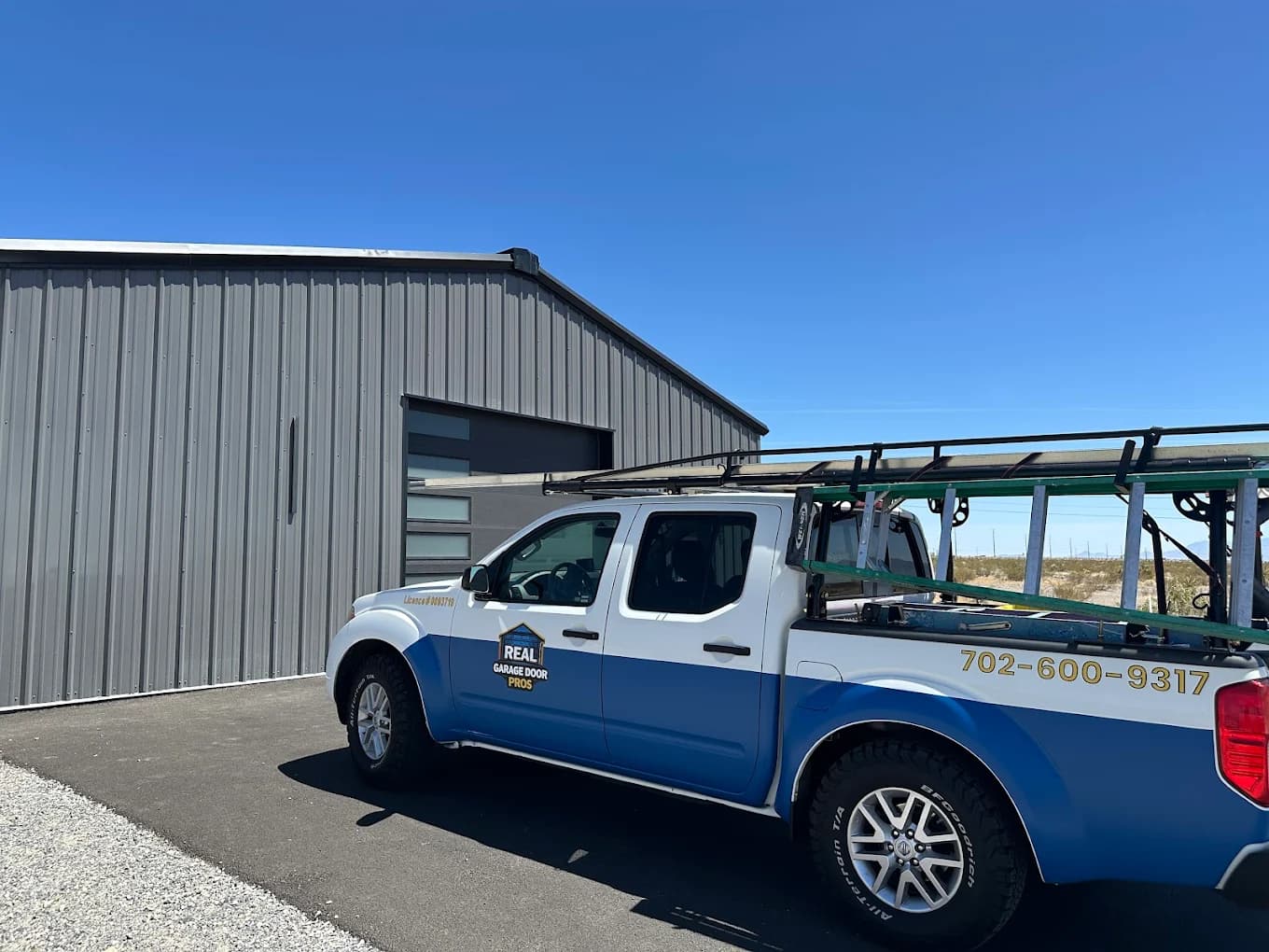 Real Garage Door Pros service truck, Las Vegas garage door company